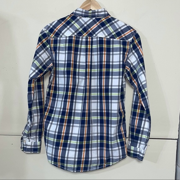 Lot of 2 Tommy Hilfiger boys plaid long sleeve Sz M 12-14 - Picture 6 of 7